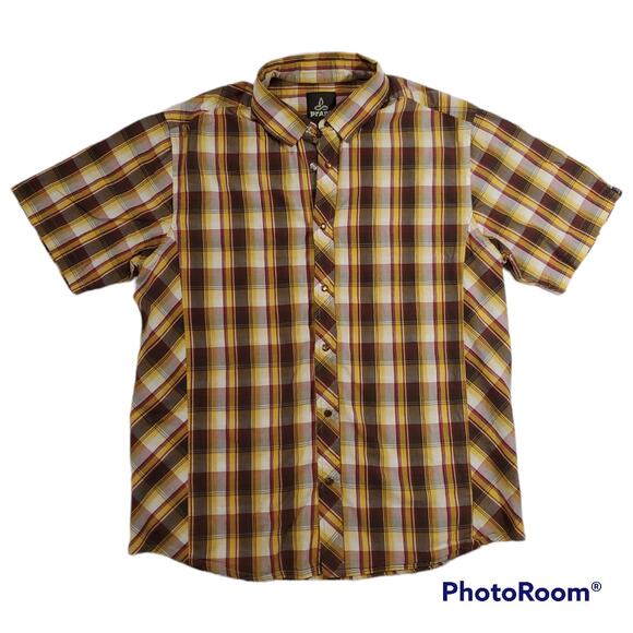 Prana | Plaid Short Sleeve with Fancy Snaps | Size Medium - Picture 1 of 4